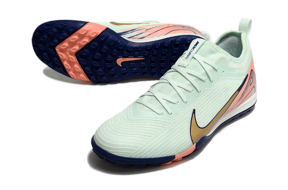 Nike Air Zoom Mercurial Vapor 15 Pro TF - Professional Turf Soccer Cleats Boots Shoes PRP-BLK-BLU