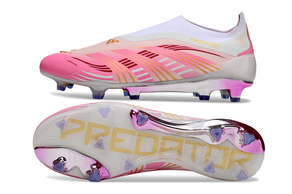 adidas Predator 24 Elite Laceless FG  Soccer Boots Cleats Shoes GRY-BLU