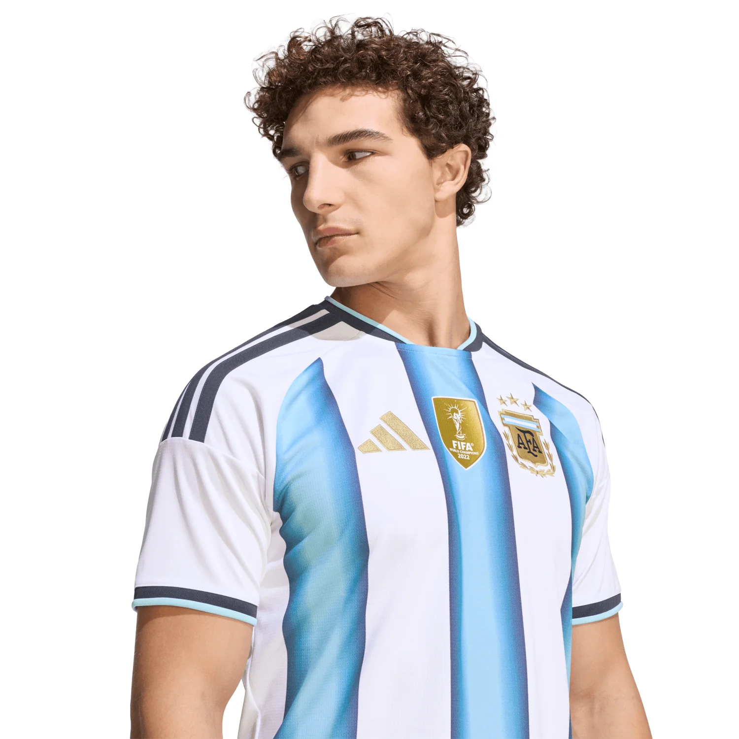 Person wearing an Argentina 2026 world cup national home stadium replica jersey