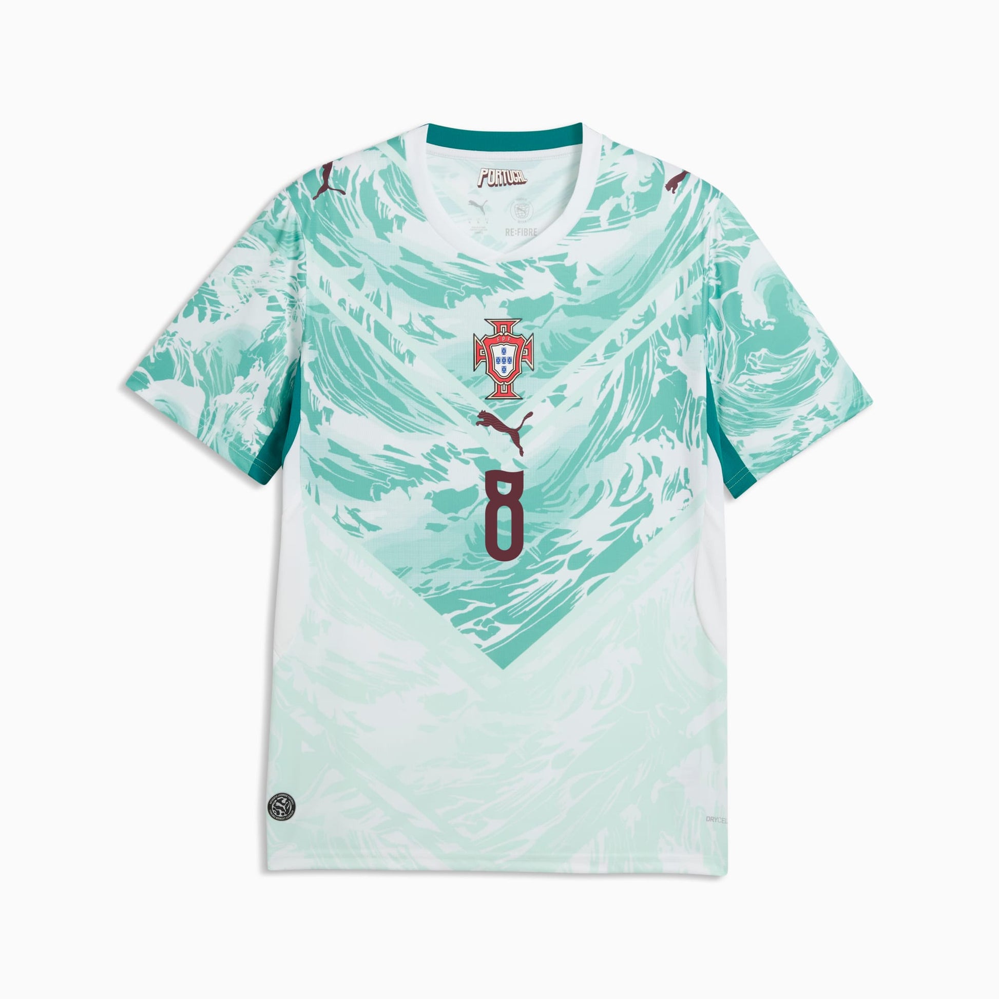 Portugal 2026 World Cup Away Stadium Replica Jersey - B. Fernandes #8 back view front view