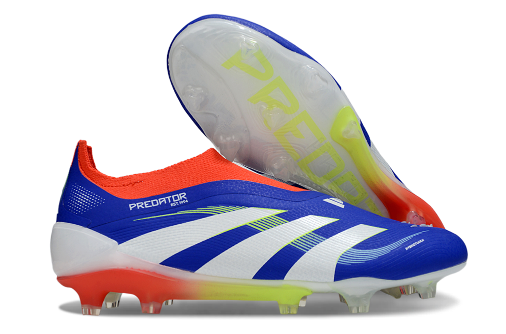 adidas Predator 24 Elite Laceless FG  Soccer Boots Cleats Shoes GRY-BLU