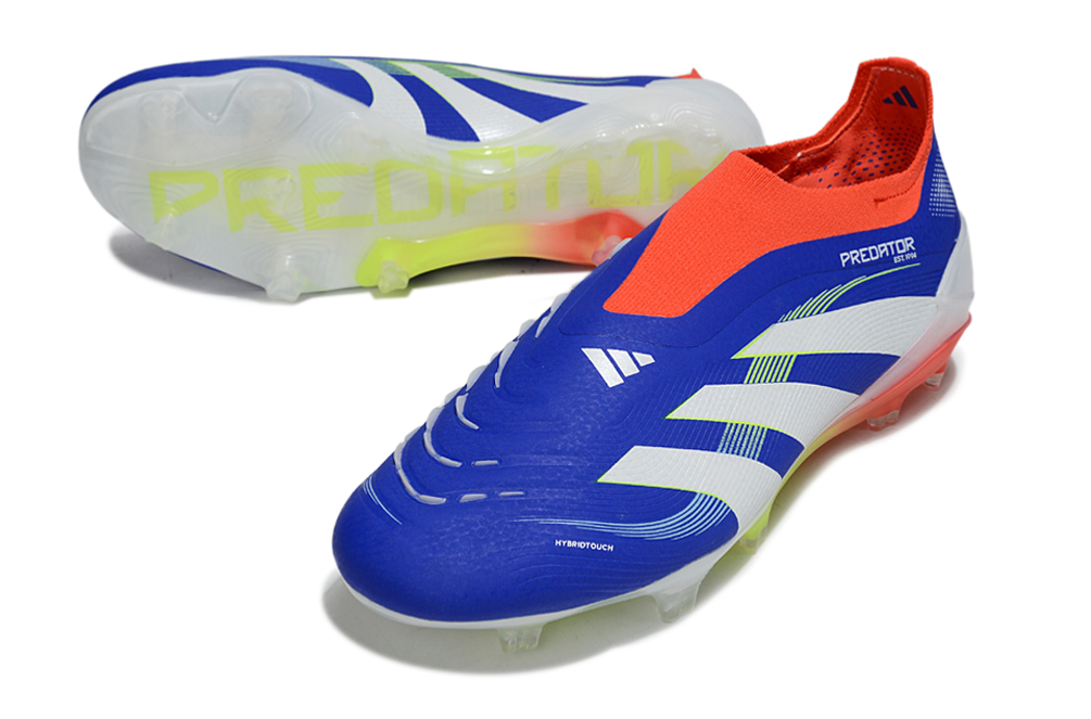 adidas Predator 24 Elite Laceless FG  Soccer Boots Cleats Shoes GRY-BLU