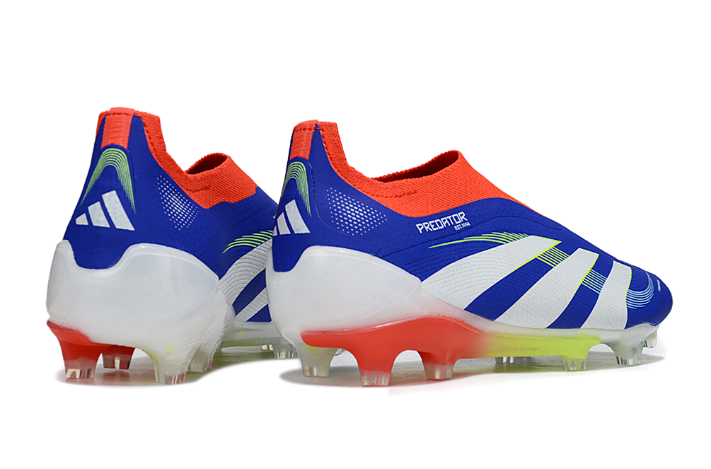 adidas Predator 24 Elite Laceless FG  Soccer Boots Cleats Shoes GRY-BLU