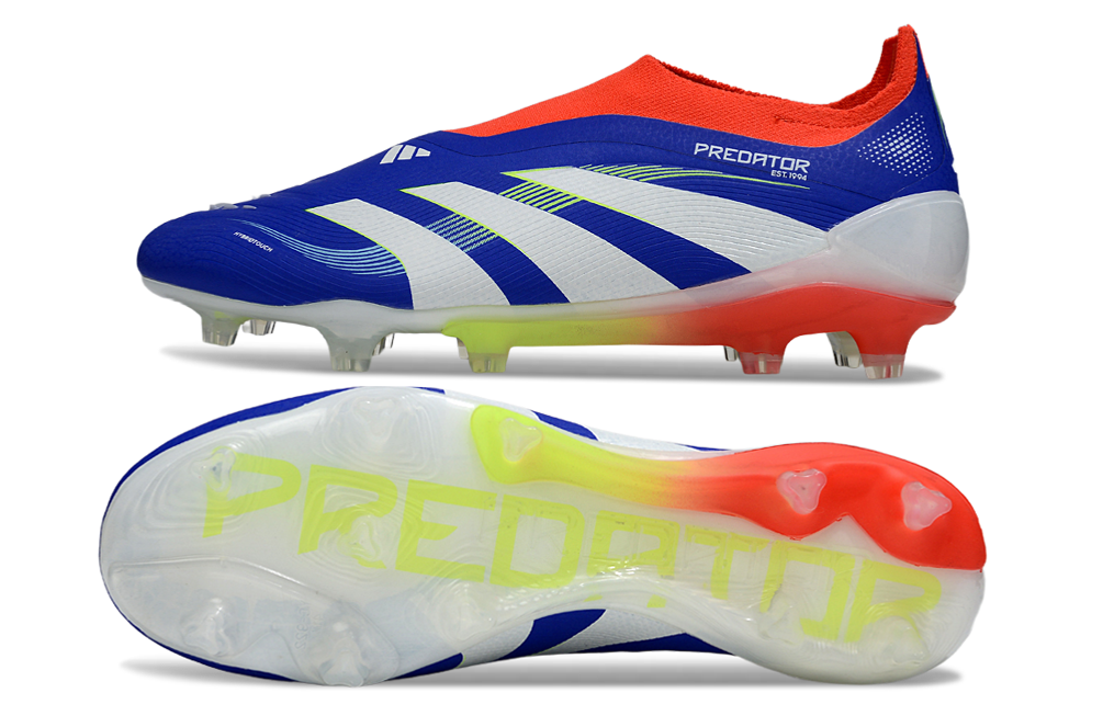 adidas Predator 24 Elite Laceless FG  Soccer Boots Cleats Shoes GRY-BLU
