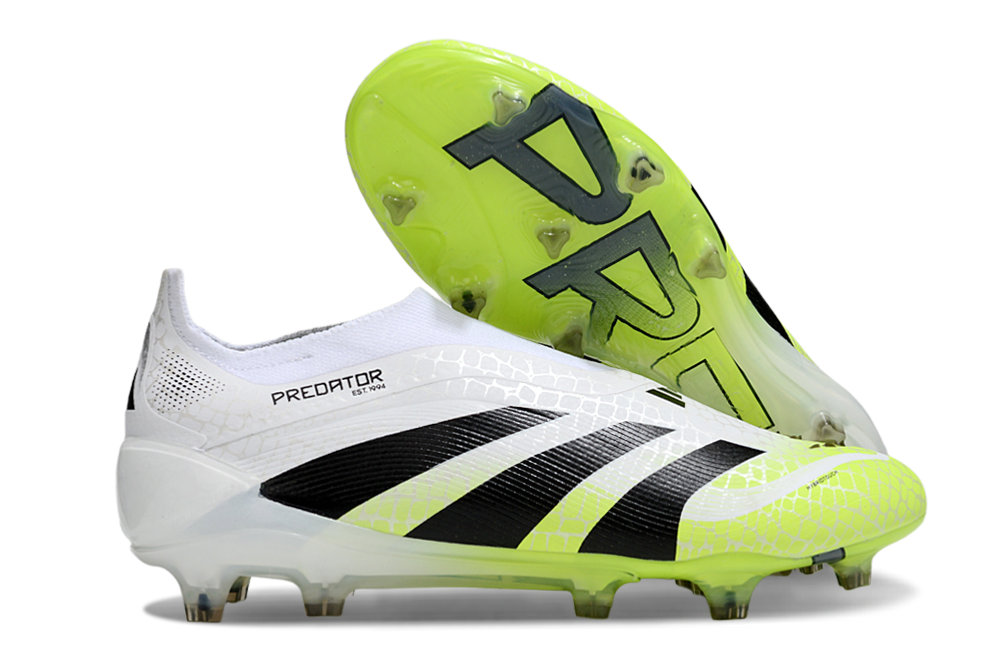 adidas Predator 24 Elite Laceless FG  Soccer Boots Cleats Shoes GRN-BLK