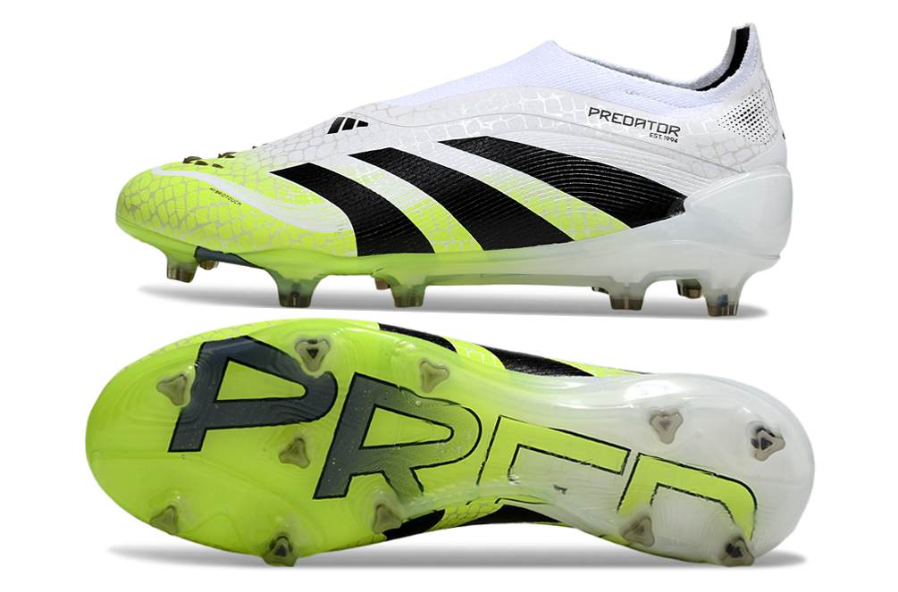 adidas Predator 24 Elite Laceless FG  Soccer Boots Cleats Shoes GRN-BLK