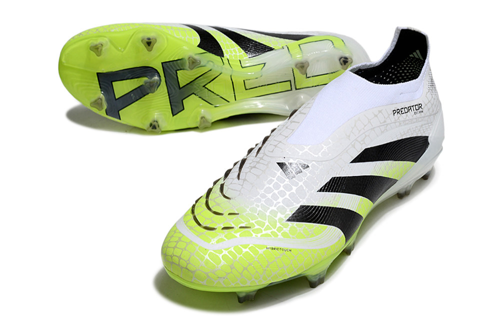 adidas Predator 24 Elite Laceless FG  Soccer Boots Cleats Shoes GRN-BLK