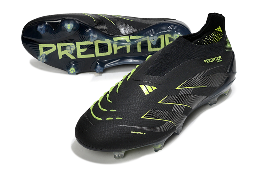 adidas Predator 24 Elite Laceless FG  Soccer Boots Cleats Shoes GRN-BLK