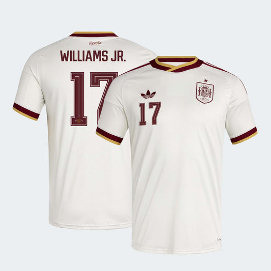 Spain national team 2026 away jersey with WILLIAMS JR. #17 custom print