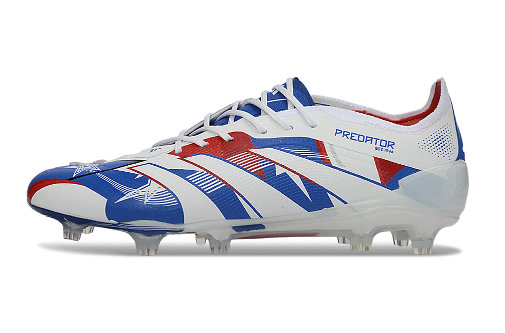 adidas Predator Elite FG Soccer Cleats WHT-RED-BLU