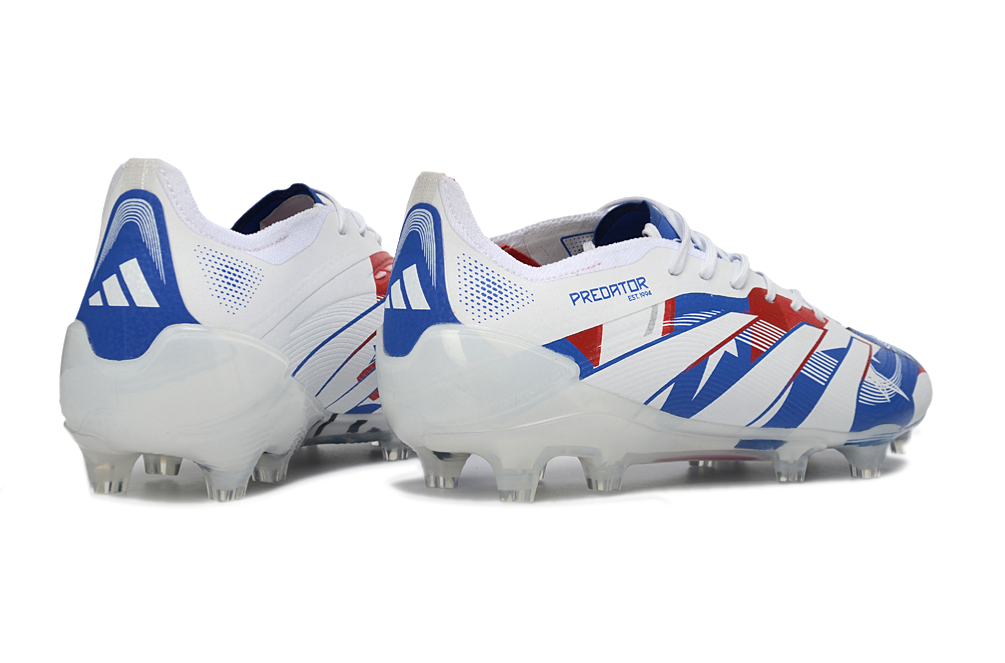 adidas Predator Elite FG Soccer Cleats WHT-RED-BLU