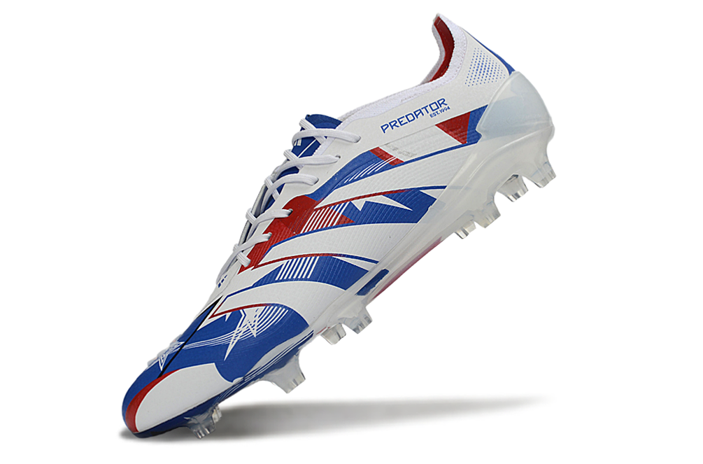 adidas Predator Elite FG Soccer Cleats WHT-RED-BLU