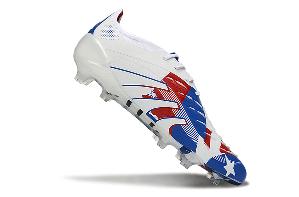 adidas Predator Elite FG Soccer Cleats WHT-RED-BLU