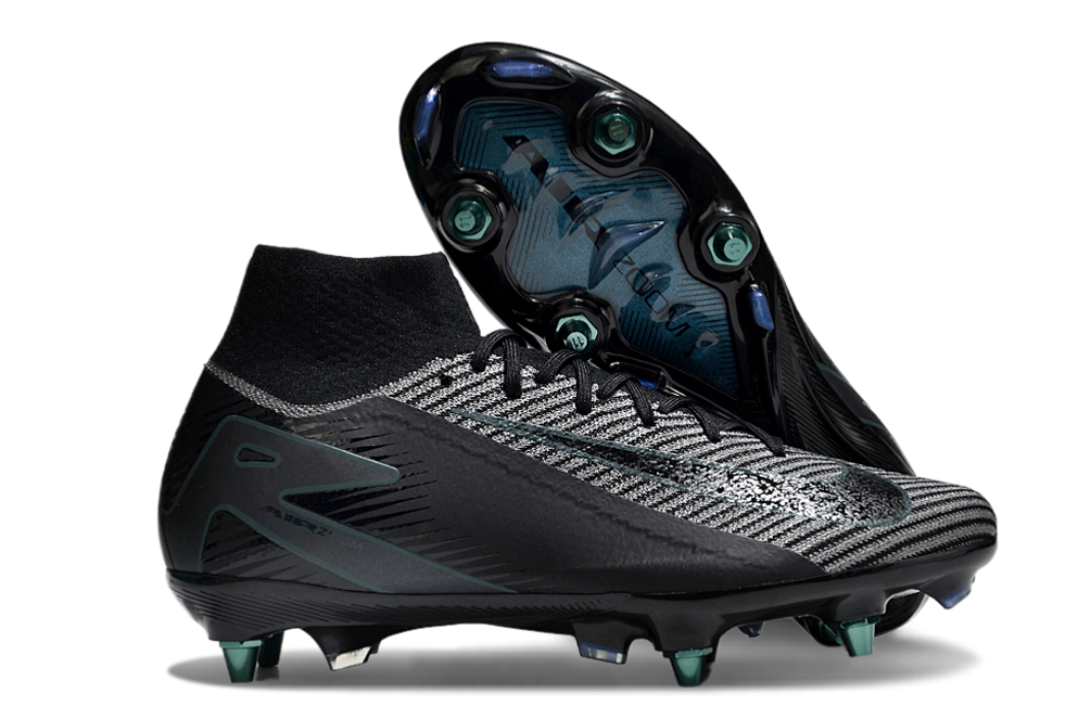 Nike Air Zoom Mercurial Superfly 9 (IX) Elite SG-Pro Anti-Clog Football Soccer Cleats Shoes Boots BLK-WHT