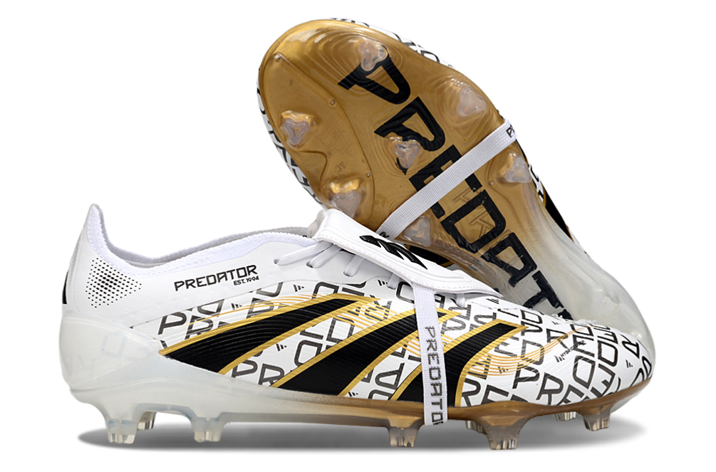 adidas 25 Predator Elite Tongue FT FG  Soccer Boots Cleats Shoes GRN-GLD