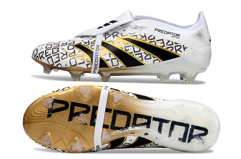 adidas 25 Predator Elite Tongue FT FG  Soccer Boots Cleats Shoes GRN-GLD