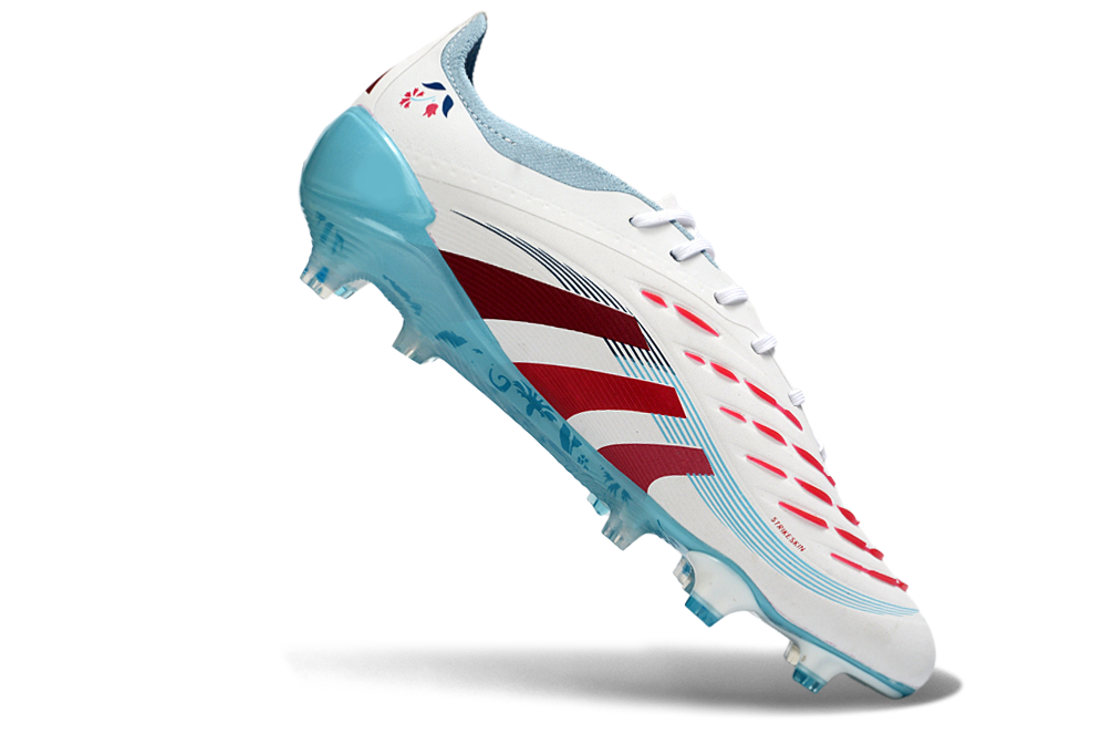 adidas Predator Elite FG Soccer Cleats WHT-RED-SKY
