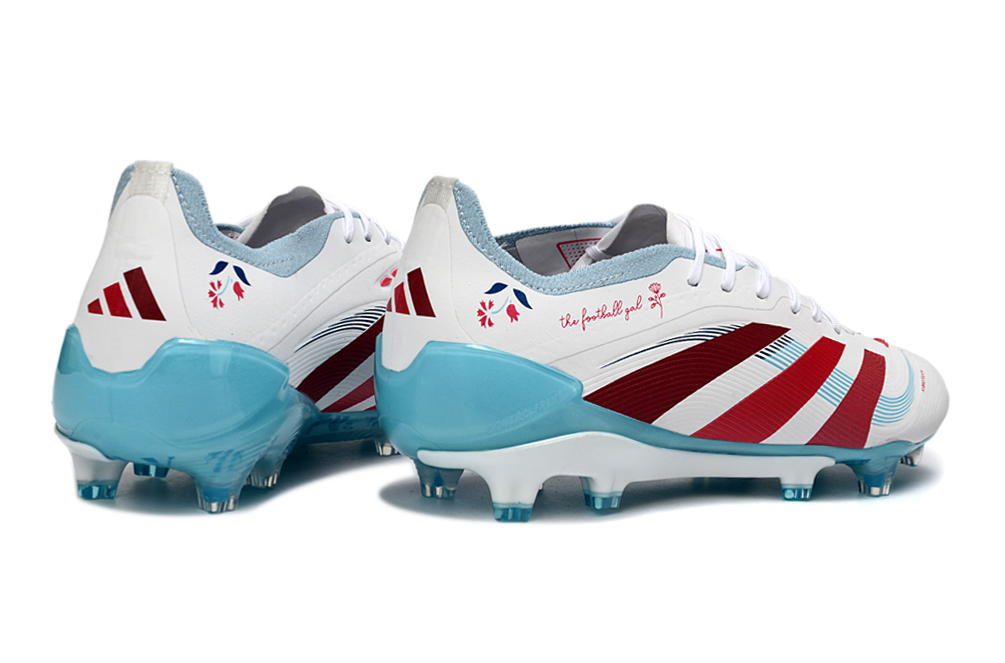 adidas Predator Elite FG Soccer Cleats WHT-RED-SKY