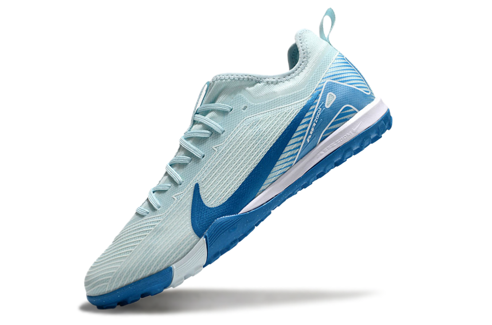 Nike Air Zoom Mercurial Vapor 15 Pro TF - Professional Turf Soccer Cleats Boots Shoes BLU-GRN