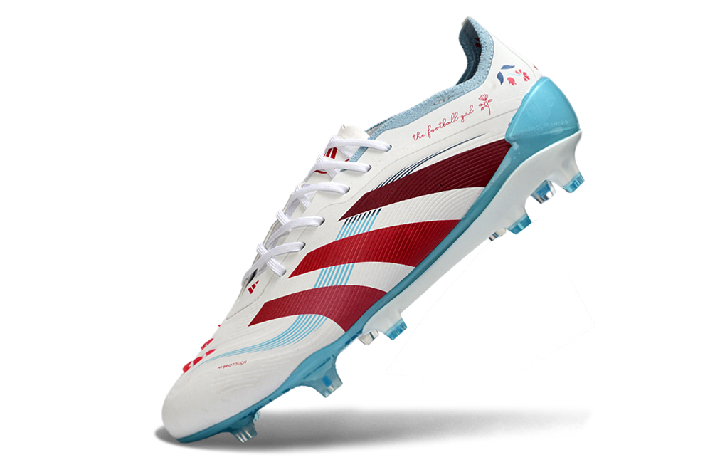 adidas Predator Elite FG Soccer Cleats WHT-RED-SKY