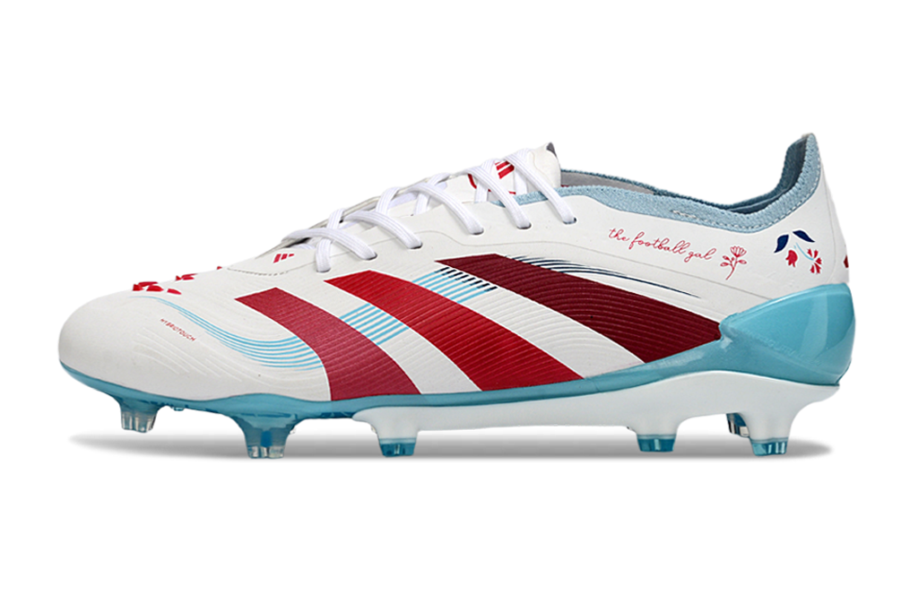 adidas Predator Elite FG Soccer Cleats WHT-RED-SKY