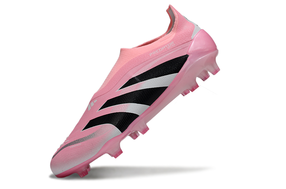 adidas Predator 24 Elite Laceless FG  Soccer Boots Cleats Shoes PNK-BLK