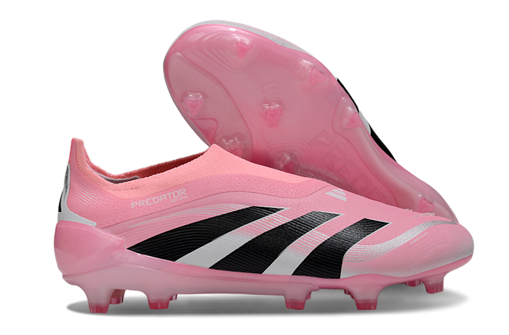 adidas Predator 24 Elite Laceless FG  Soccer Boots Cleats Shoes PNK-BLK