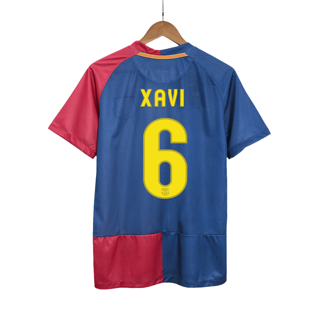 Retro Jersey XAVI #6 Barcelona Retro Jersey Home Soccer Shirt 2008/09 UCL Final