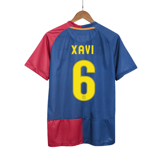 Retro Jersey XAVI #6 Barcelona Retro Jersey Home Soccer Shirt 2008/09 UCL Final