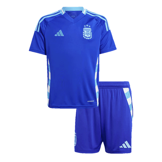 Kid's Argentina Away Soccer Jersey Kit(Jersey+Shorts) Copa America 2024