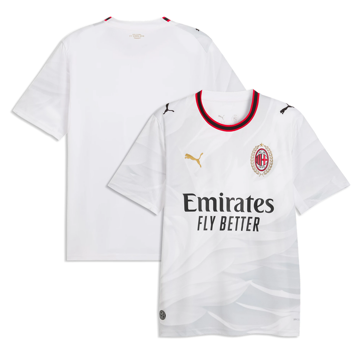 Front and back view of AC Milan 2026-2027 away white replica jersey by Final Third Kit