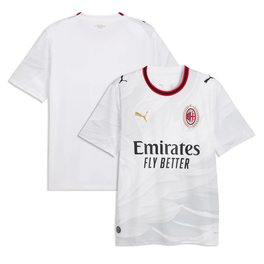 Front and back view of AC Milan 2026-2027 away white replica jersey by Final Third Kit