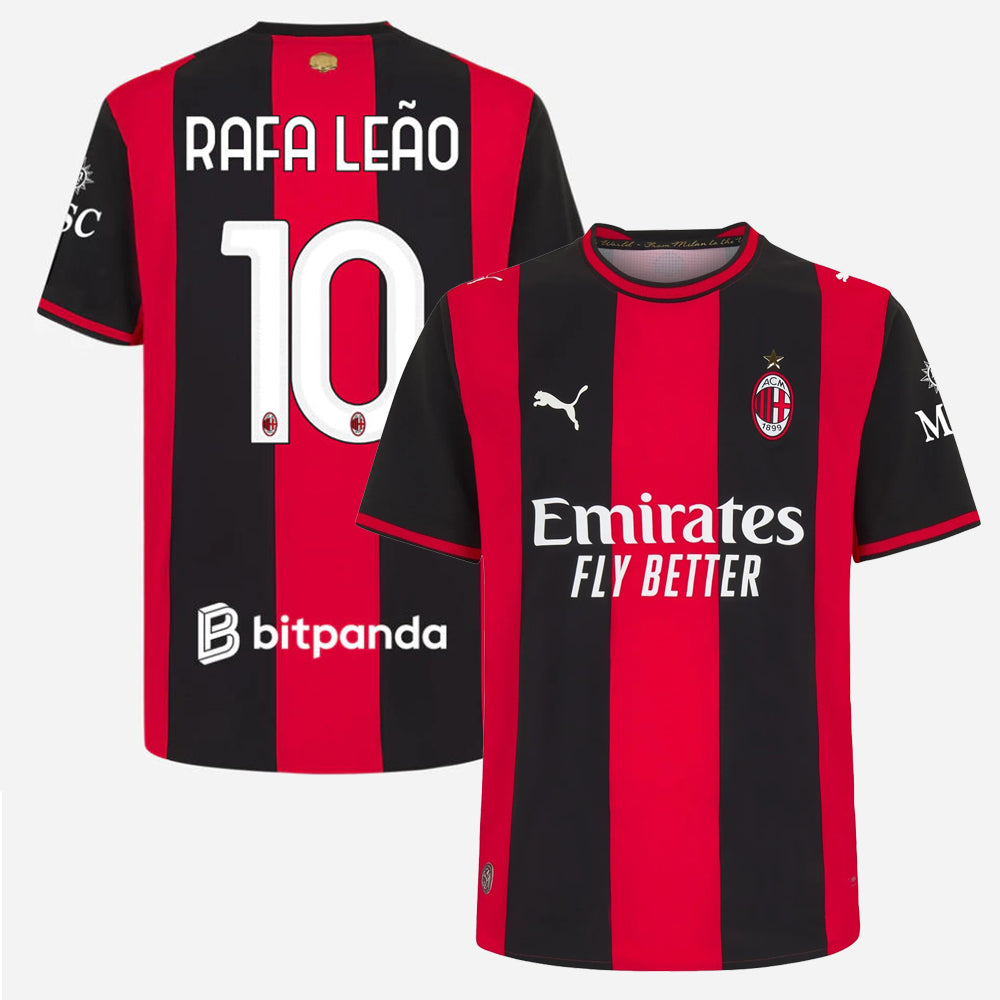 AC Milan 2026/27 home stadium jersey with RAFA LEÃO #10 custom print