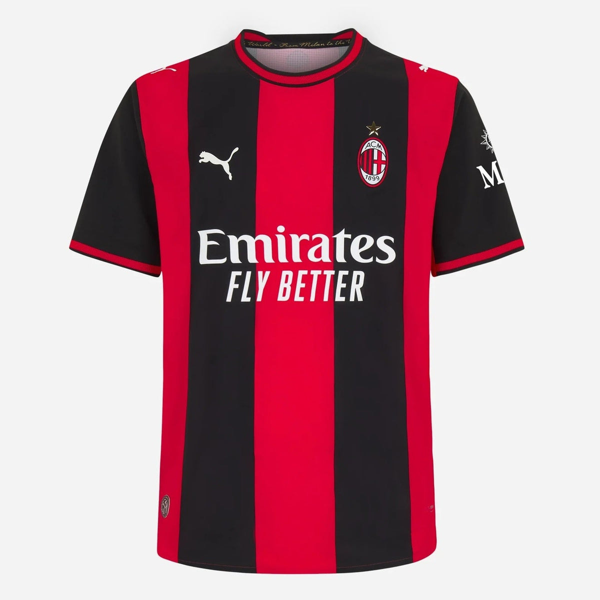 Front view of AC Milan 2026-2027 home red replica soccer jersey by Final Third Kit