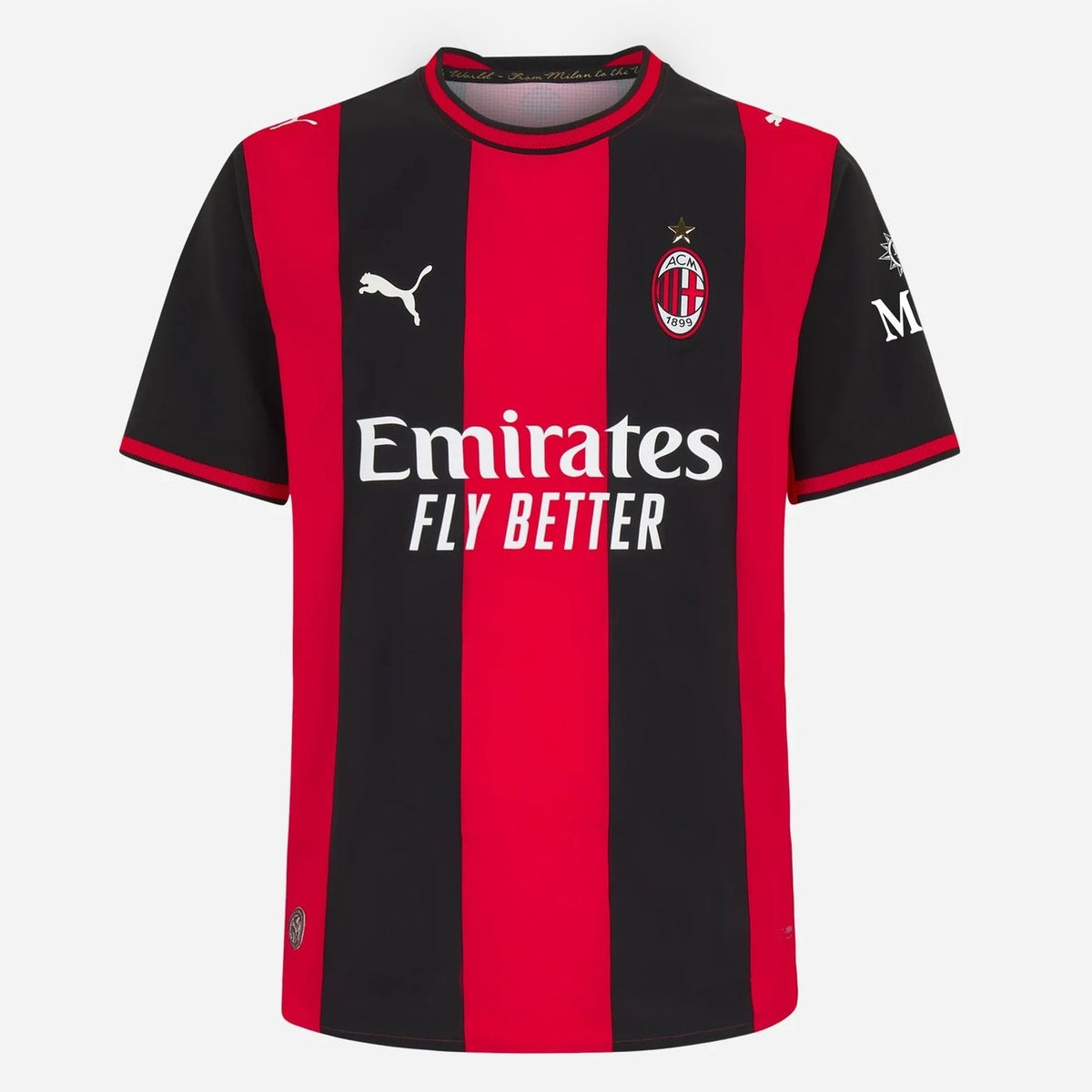 Front view of AC Milan 2026-2027 home red replica soccer jersey by Final Third Kit