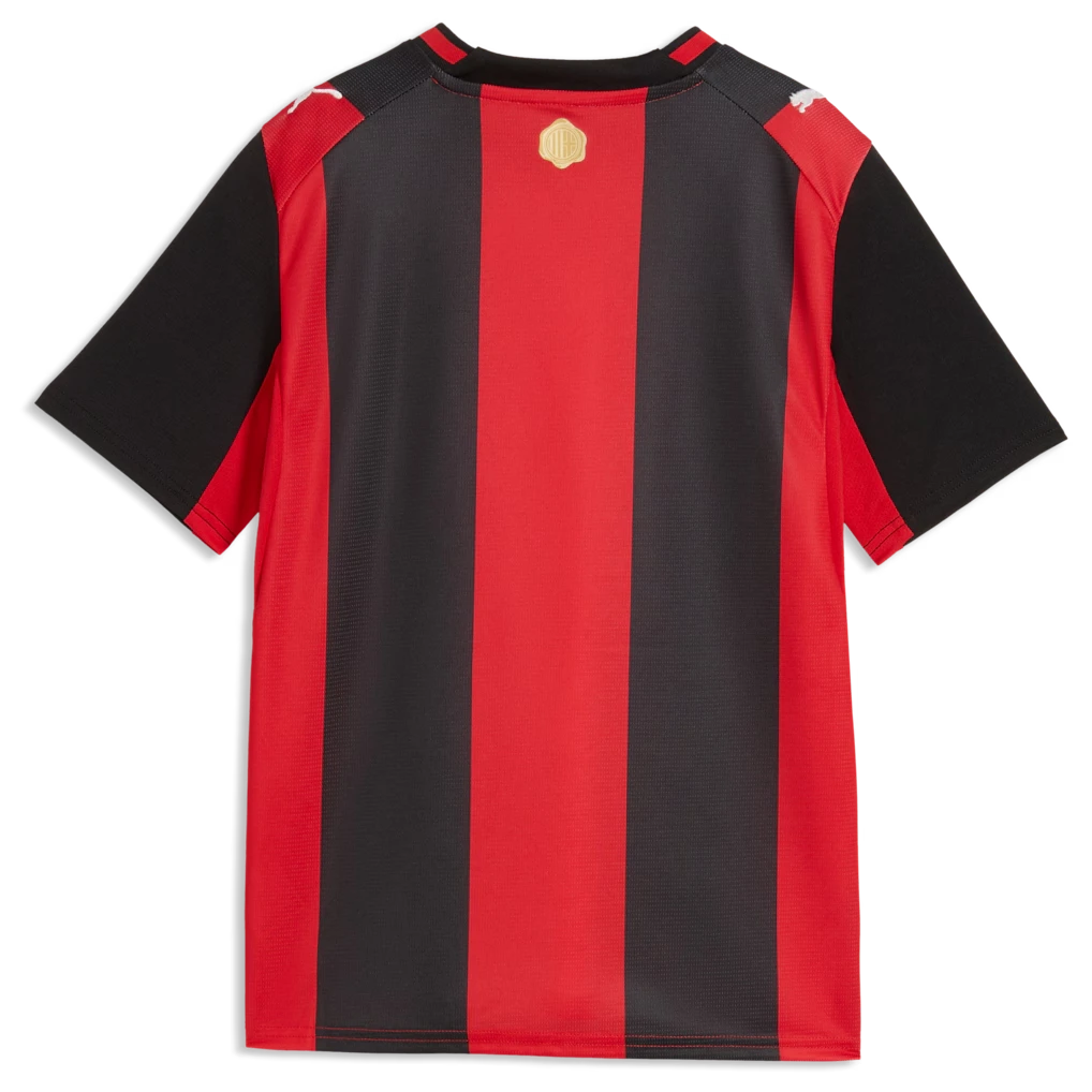 Back view of youth AC Milan 2026-2027 home red replica football shirt by Final Third Kit