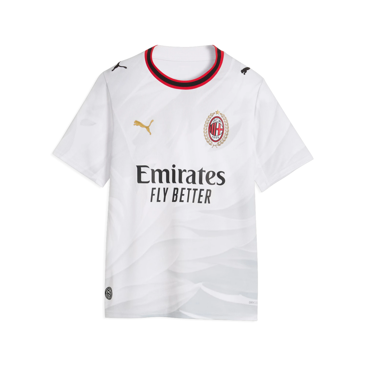 Front view of youth AC Milan 2026-2027 away white replica soccer jersey by Final Third Kit