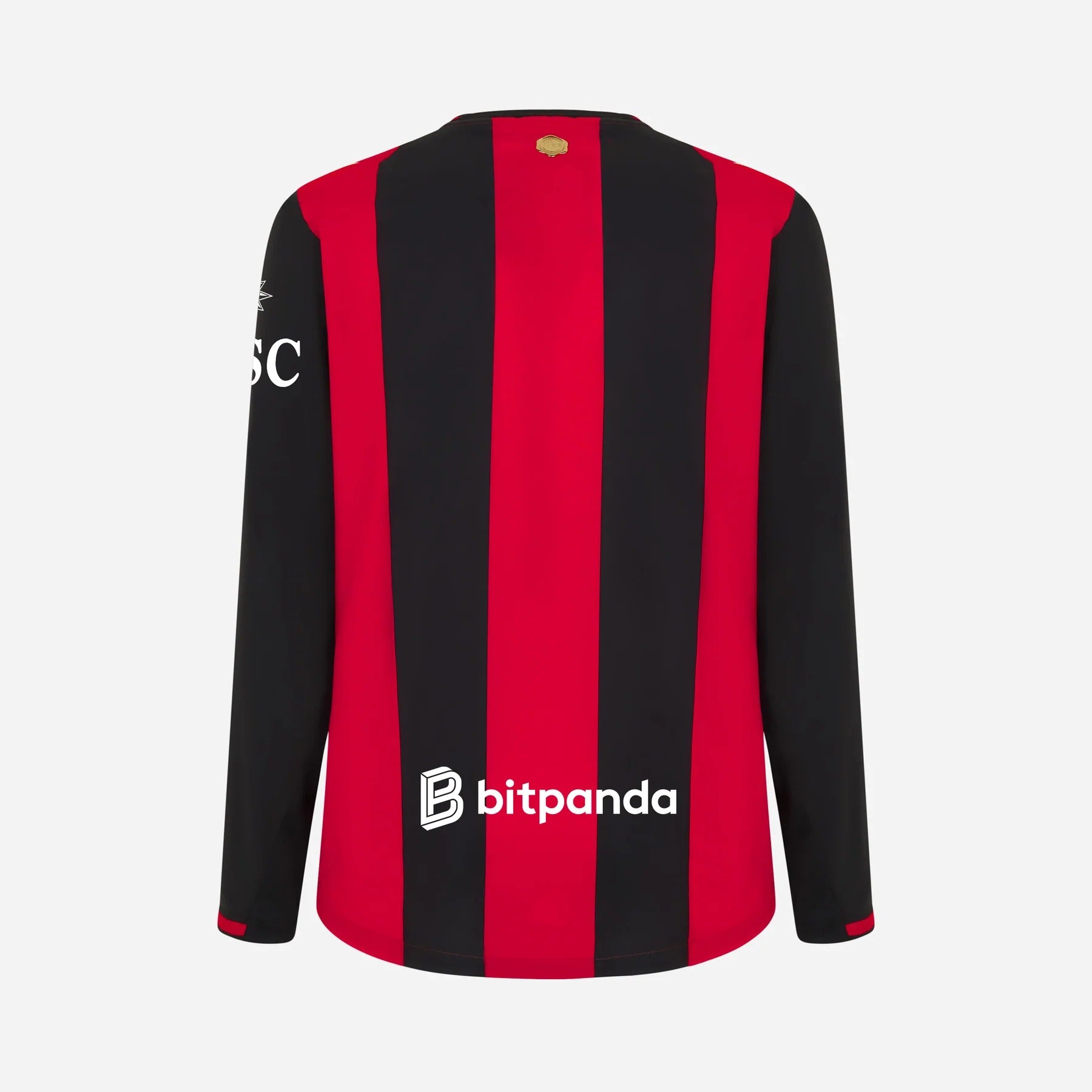Back view of AC Milan 2026/27 long sleeve home soccer jersey
