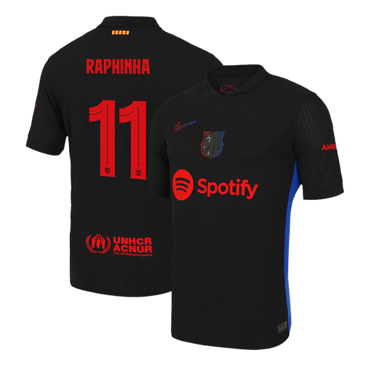 Authentic RAPHINHA #11 Barcelona Soccer Jersey Away Shirt 2024/25 - UCL