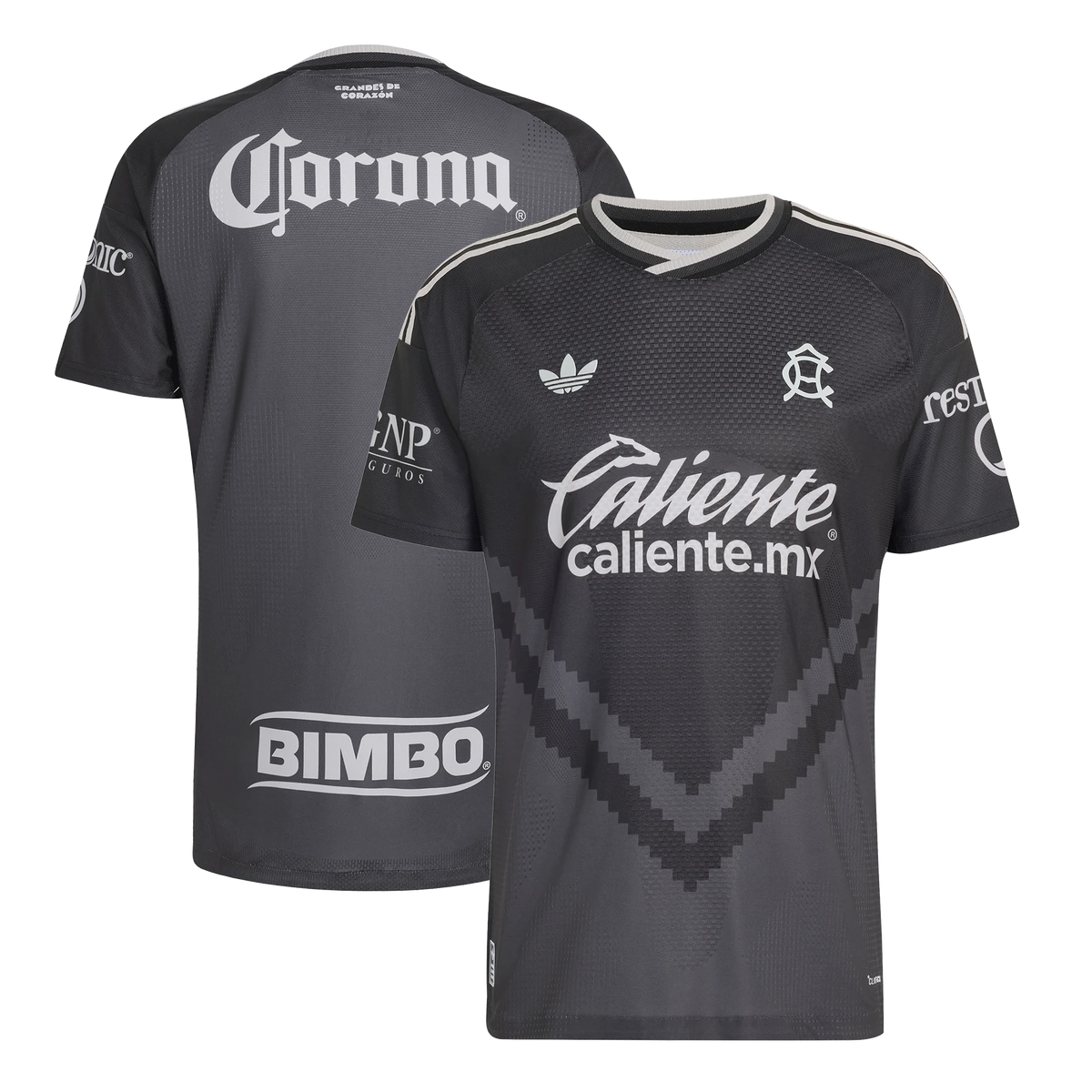 Front and back view of Club America 2026-2027 away black on-field authentic jersey by Final Third Kit