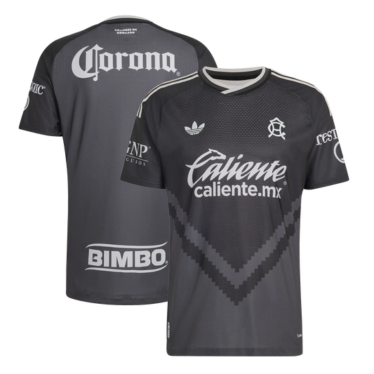 Front and back view of Club America 2026-2027 away black on-field authentic jersey by Final Third Kit