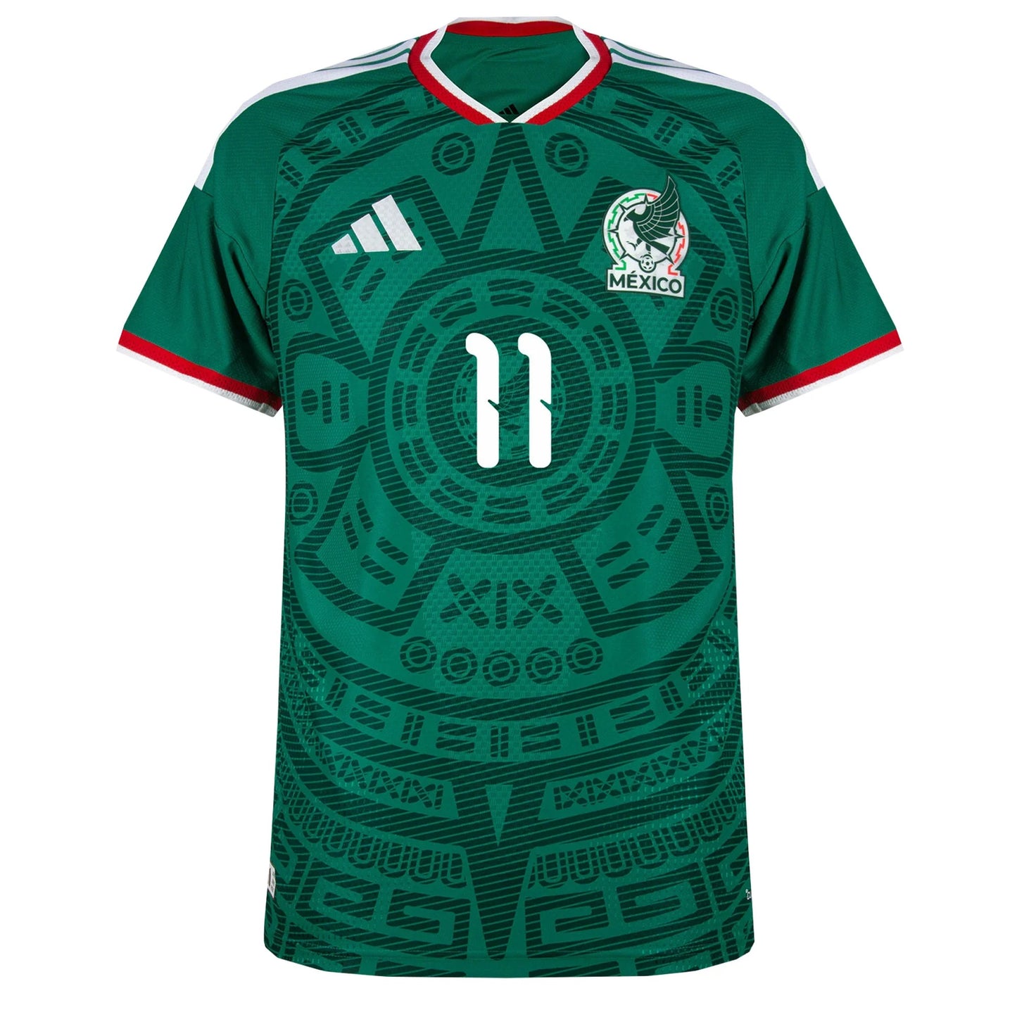 front view of Mexico national team 2026 green home soccer jersey with S. GIMENEZ #11 custom print