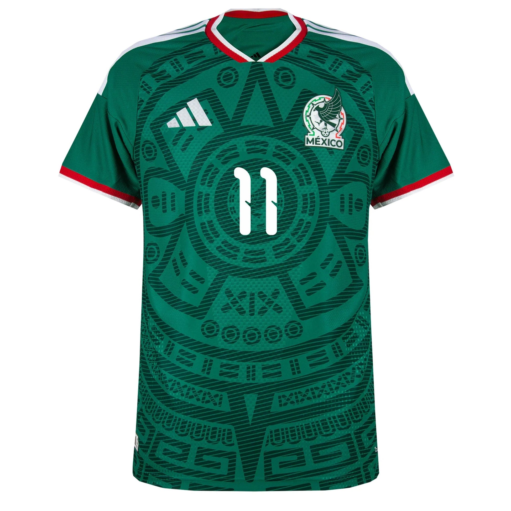 front view of Mexico national team 2026 green home soccer jersey with S. GIMENEZ #11 custom print