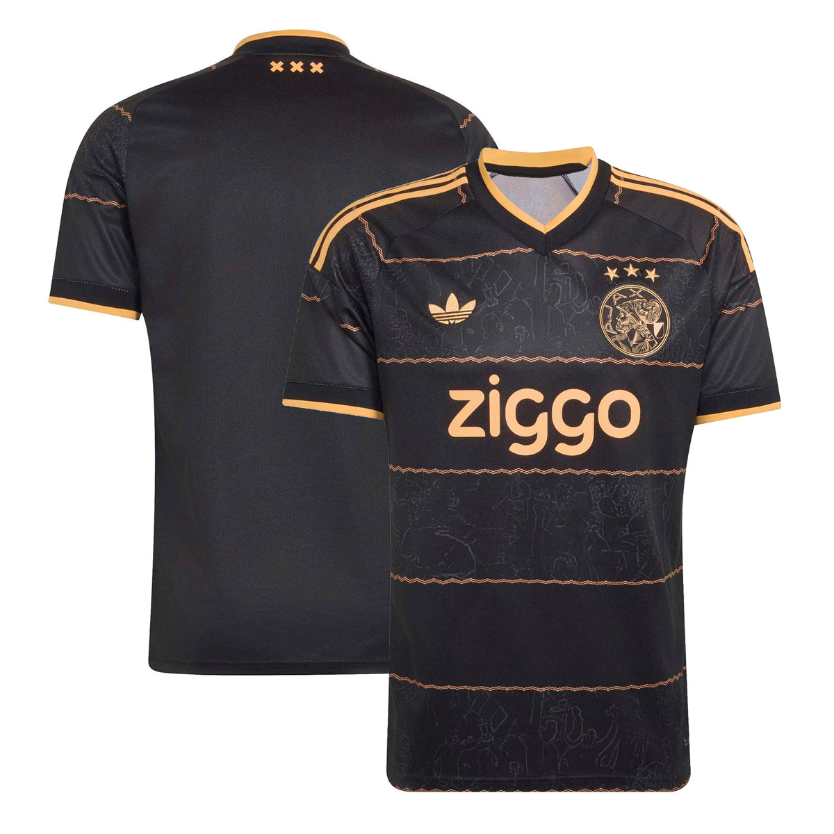 Front and back view of Ajax 2026-2027 away black replica jersey by Final Third Kit