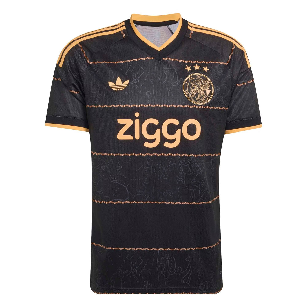 Front view of Ajax 2026-2027 away black replica soccer jersey by Final Third Kit