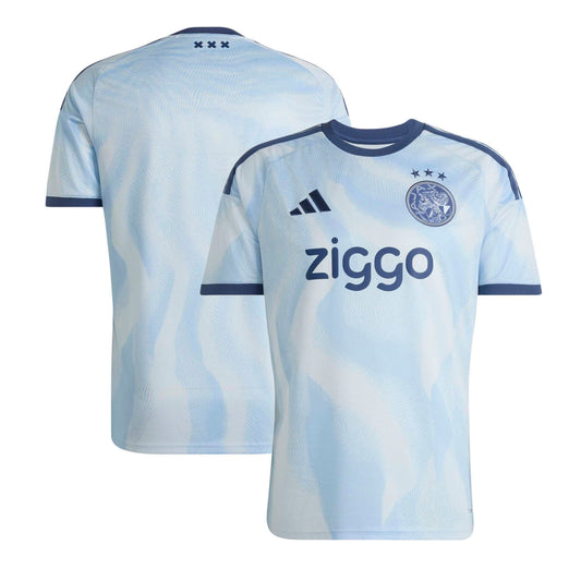 Front and back view of Ajax 2026-2027 third light blue replica jersey by Final Third Kit