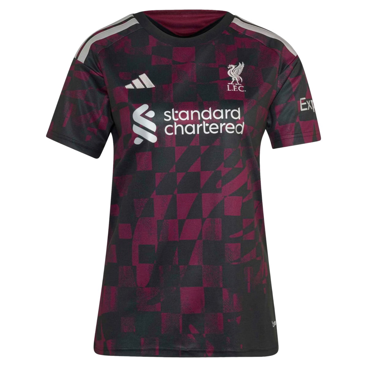 Front view of women's Liverpool 2026-2027 third black replica soccer jersey by Final Third Kit