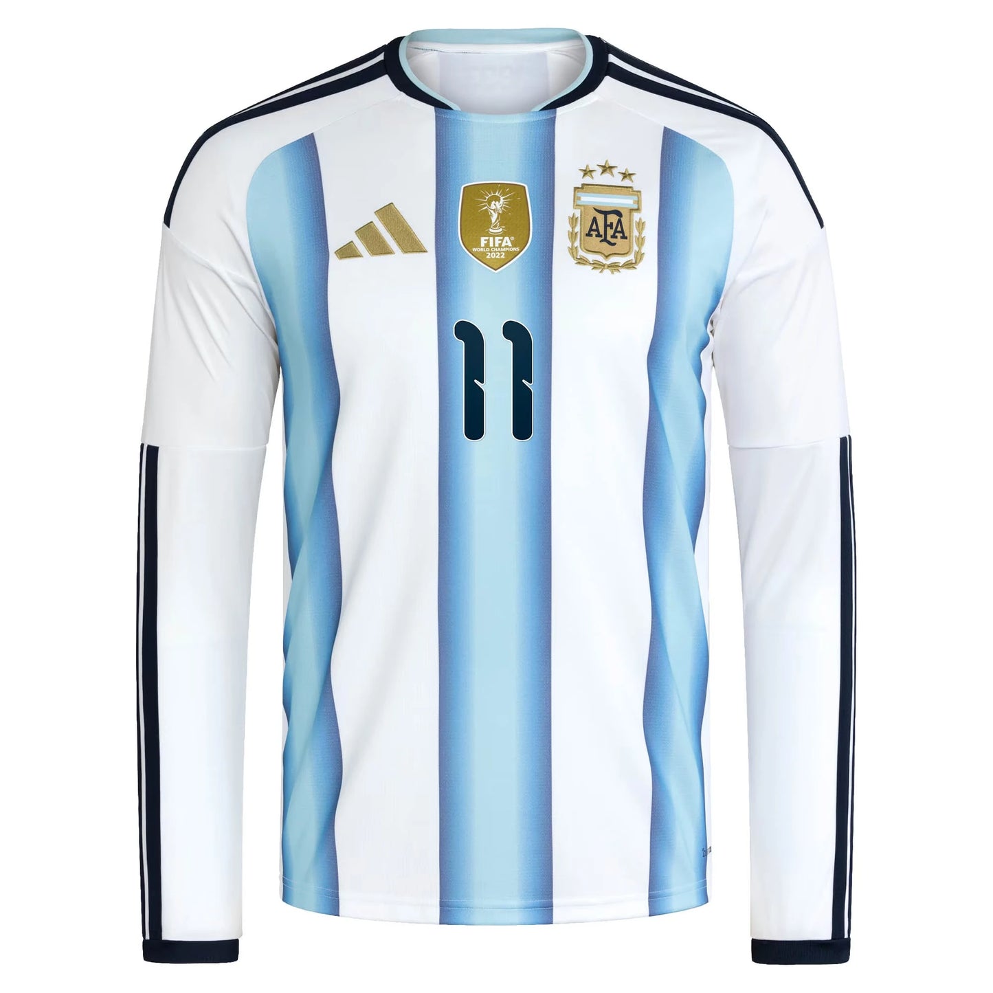 Argentina 2026 World Cup Home Men's Long-Sleeve Stadium Replica Jersey With Di Maria #11 Printing Front View