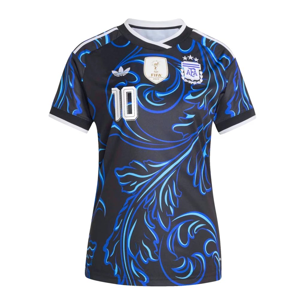 Front view of women's Argentina 2026 World Cup away stadium replica soccer jersey by Final Third Kit