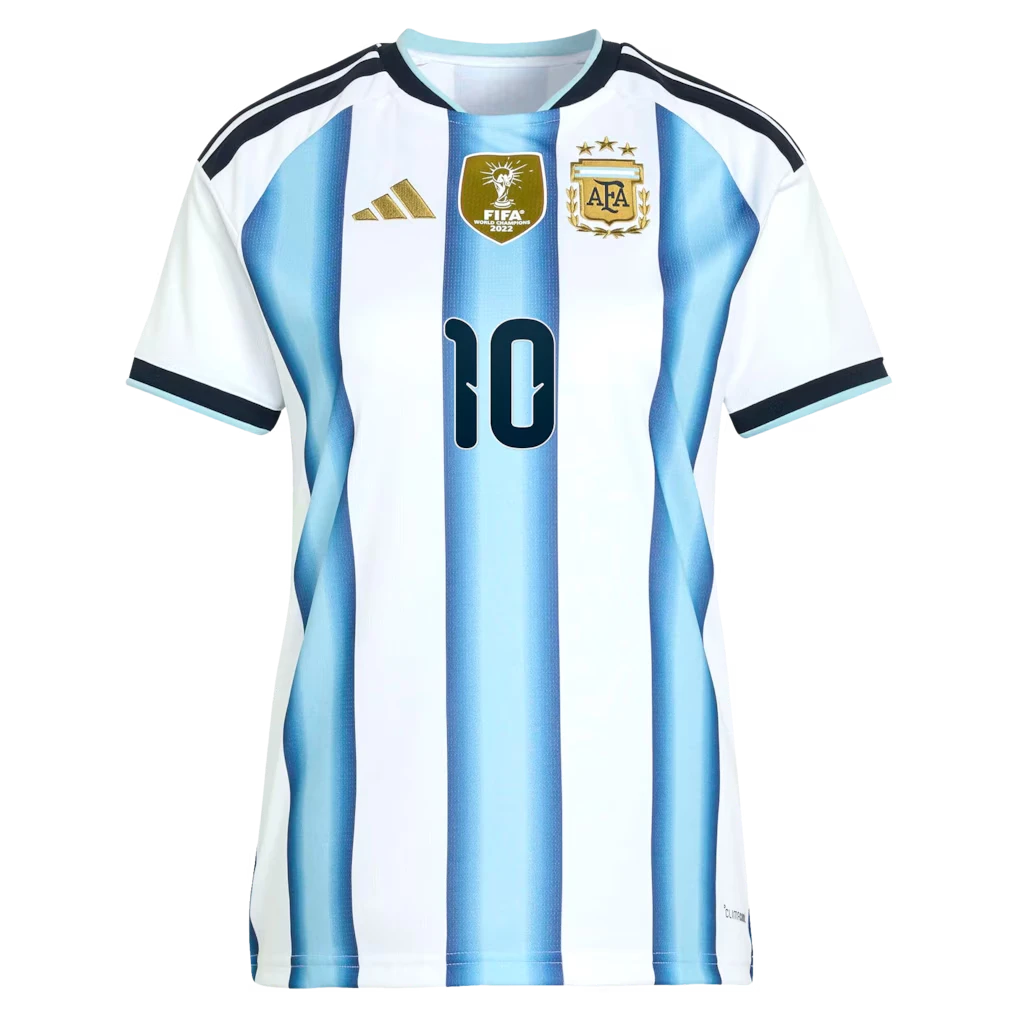 Front view of women's Argentina 2026 World Cup home stadium replica soccer jersey by Final Third Kit